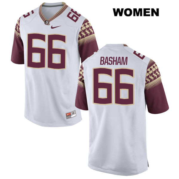 Women's NCAA Nike Florida State Seminoles #66 Andrew Basham College White Stitched Authentic Football Jersey FJM0069KR
